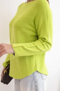 Legínovo Dámsky sveter z viskózy s dlhým rukávom a okrúhlym výstrihom svetlý morský Farba: Biela, Veľkosť: UNI