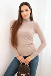Legínovo Dámsky viskózový rolák s dlhým rukávom červený Farba: Hnedá, Veľkosť: UNI