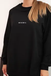 Legínovo Dámska bavlnená súprava mikina a legíny s nápisom Minimal hnedá Farba: Bordová, Veľkosť: UNI