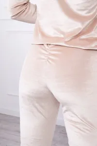 Legínovo Zamatová súprava s naberaním na chrbte púdrovo ružová Farba: Béžová, Veľkosť: UNI