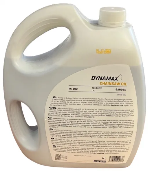 Olej na mazanie reťaze DYNAMAX CHAIN SAW OIL 100 4L
