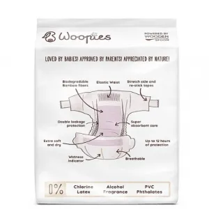 Woopies detské EKO plienky NEWBORN (2-5kg) Wooden Spoon 40ks