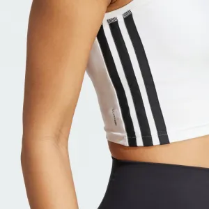 Dámske tréningové tielko ADIDAS WE 3S CROP TANK WHITE BLACK