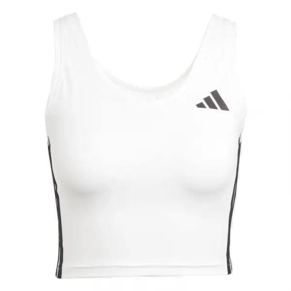Dámske tréningové tielko ADIDAS WE 3S CROP TANK WHITE BLACK