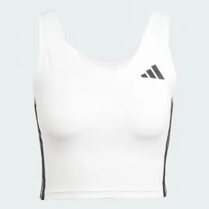 Dámske tréningové tielko ADIDAS WE 3S CROP TANK WHITE BLACK