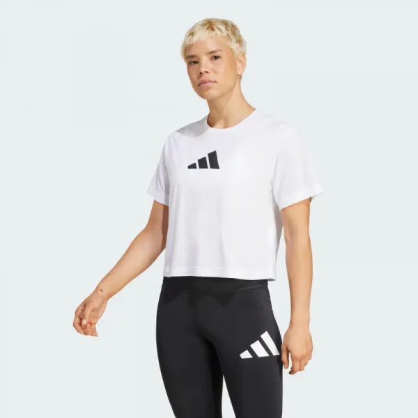 Dámske tréningové tričko s krátkym rukávom ADIDAS WE BL TEE WHITE