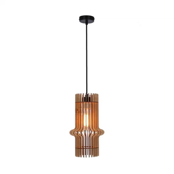 Závesná lampa Eco 4 1x40 e27 Drevené tienidlo