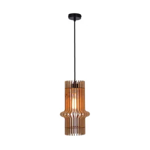 Závesná lampa Eco 4 1x40 e27 Drevené tienidlo