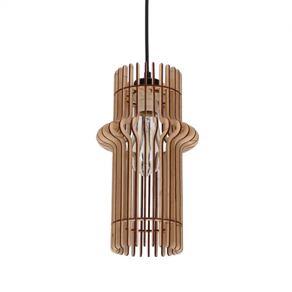 Závesná lampa Eco 4 1x40 e27 Drevené tienidlo
