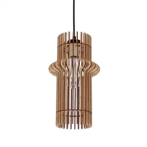 Závesná lampa Eco 4 1x40 e27 Drevené tienidlo