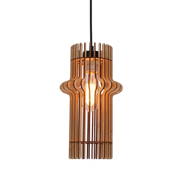Závesná lampa Eco 4 1x40 e27 Drevené tienidlo