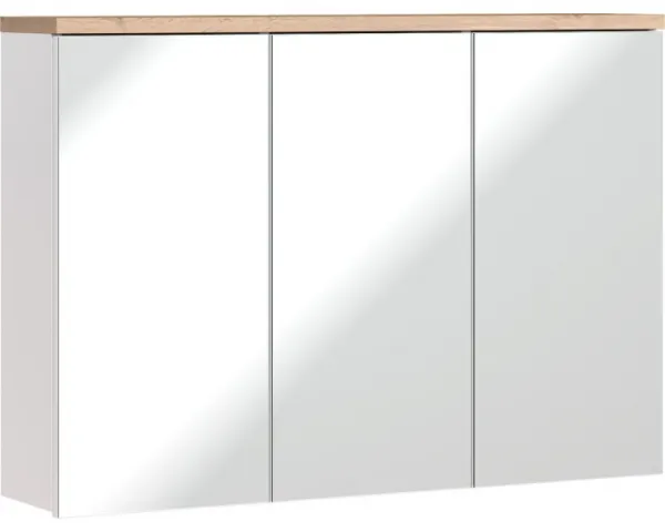 Comad Kúpeľňová zostava so zápustným umývadlom, skrinkami a zrkadlom Bali 100 cm biela/dub wotan