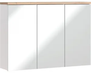 Comad Kúpeľňová zostava so zápustným umývadlom, skrinkami a zrkadlom Bali 100 cm biela/dub wotan