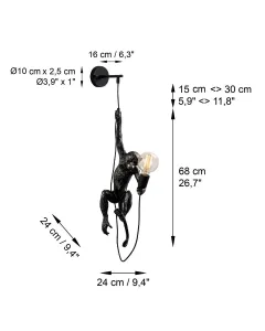 Opviq Nástenná lampa Singe čierna