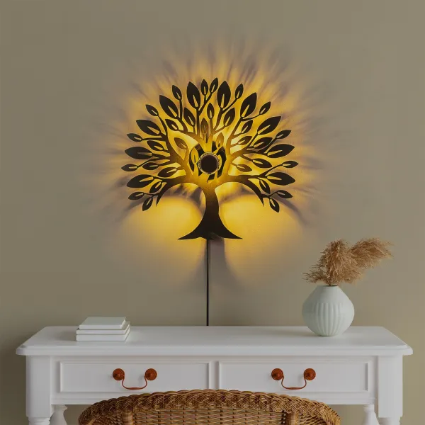 Opviq Nástenná lampa Tree čierna