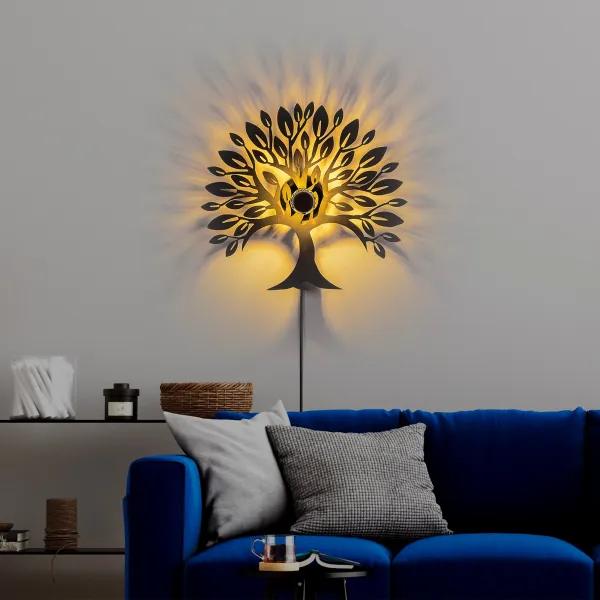 Opviq Nástenná lampa Tree čierna