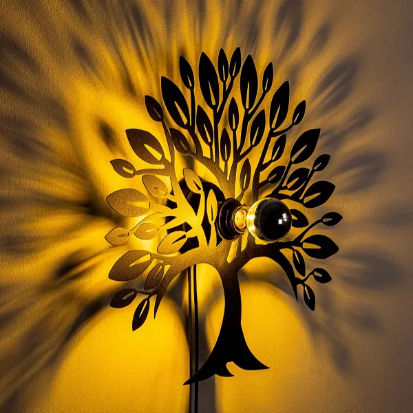 Opviq Nástenná lampa Tree čierna