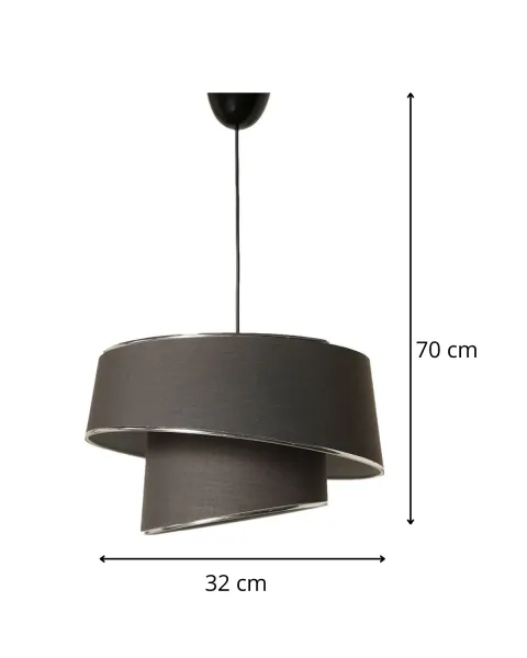 Opviq Závesný luster Barette antracitový/strieborný