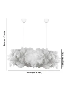 Opviq Závesný luster Serenity 90 cm biely