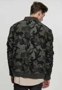 Vintage Camo Cotton Bomber Jacket Wooden Camouflage