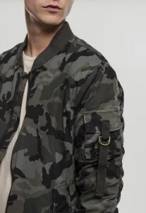 Vintage Camo Cotton Bomber Jacket Wooden Camouflage