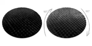 Koberec BUBBLE čierny 25 štrukturálny 3D, kruh