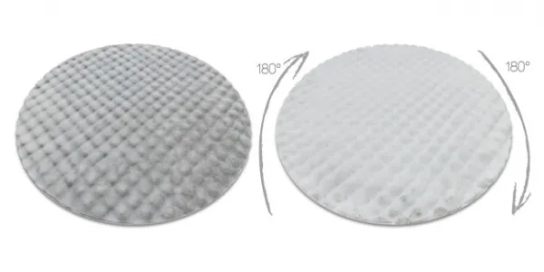 Koberec BUBBLE strieborný 21 štrukturálny 3D, kruh