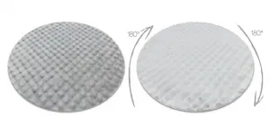 Koberec BUBBLE strieborný 21 štrukturálny 3D, kruh