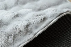 Koberec BUBBLE strieborný 21 štrukturálny 3D, kruh