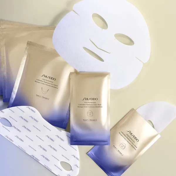 Shiseido Vital Perfection Liftdefine Radiance Face Mask luxusná spevňujúca maska na tvár pre ženy 6x2 ks