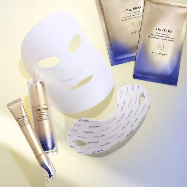 Shiseido Vital Perfection Liftdefine Radiance Face Mask luxusná spevňujúca maska na tvár pre ženy 6x2 ks