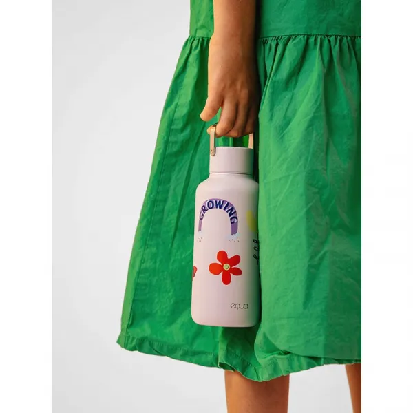 Equa Timeless fľaša na vodu z nehrdzavejúcej ocele malá farba Flower Power 600 ml
