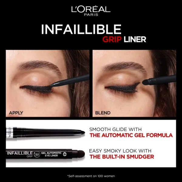 L’Oréal Paris Infaillible Grip 36h Gel Automatic Liner gélová ceruzka na oči s aplikátorom odtieň 260 Matte Black 0.4 g