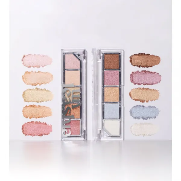 Unleashia Mood Shower Face Palette paletka očných tieňov a rozjasňovačov s perleťovým leskom odtieň NO.101 Ballerino 1 ks