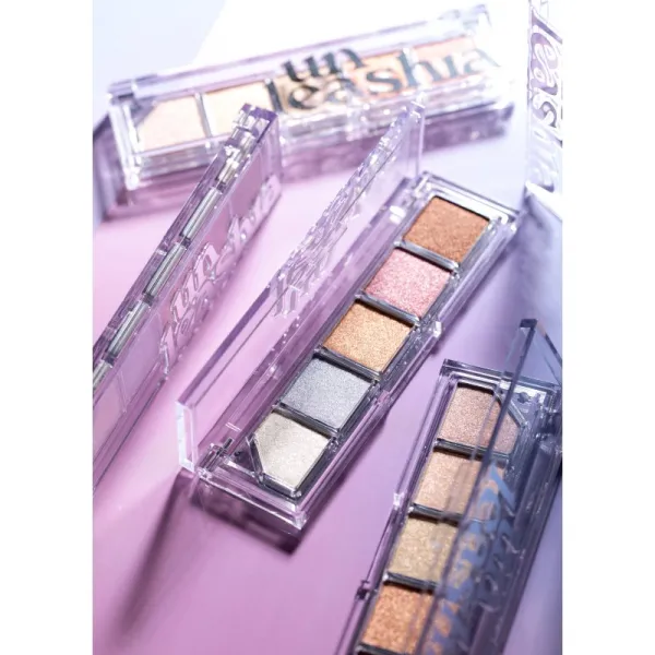 Unleashia Mood Shower Face Palette paletka očných tieňov a rozjasňovačov s perleťovým leskom odtieň NO.101 Ballerino 1 ks