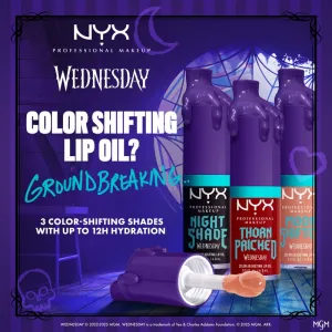 NYX Professional Makeup Wednesday Mystery Lip Oil olej na pery odtieň 01 Nightshade 4.8 ml