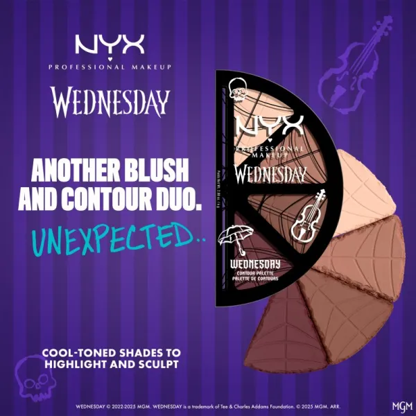 NYX Professional Makeup Wednesday Contour Palette kontúrovacia paletka na tvár 4x2.88 g