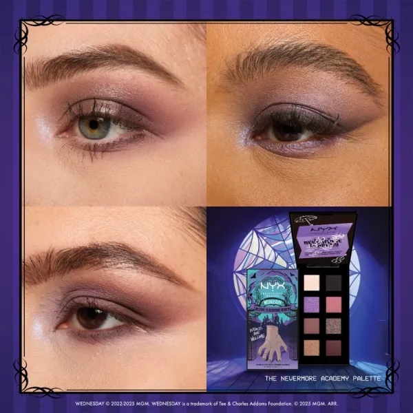 NYX Professional Makeup Wednesday The Nevermore Academy Palette paleta očných tieňov 8 farieb 8x1 g