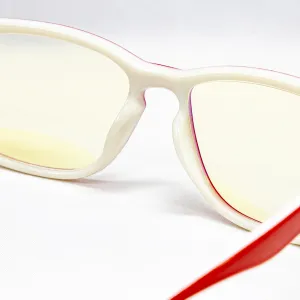 Okuliare na Počítač PCG07 červeno biely plastový rám +0,5