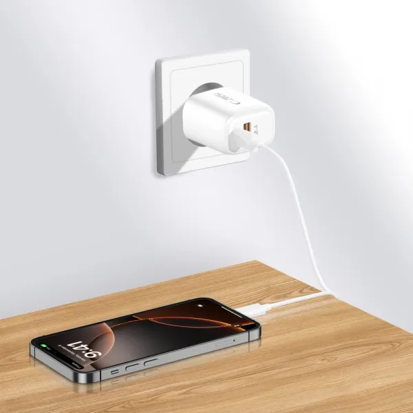 Tech-Protect NCA30 sieťová nabíjačka 30W PD QC + kábel USB-C, biela