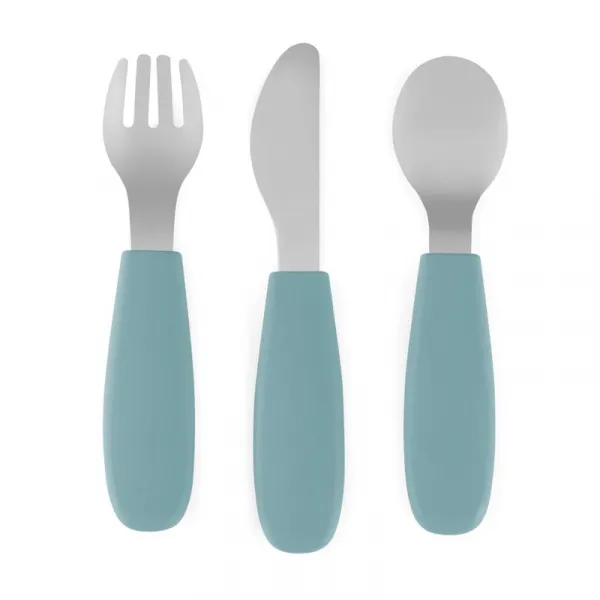 PETITE&MARS Sada príborov s nerezovej ocele Take&Match Frosted Sky 12m+