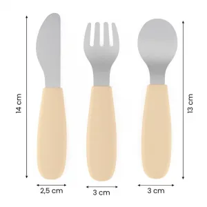 PETITE&MARS Sada príborov s nerezovej ocele Take&Match Velvet Latte 12m+