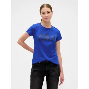 GAP V-FRNCH SS LOGO CLSSC TEE FA25 Dámske tričko, modrá, veľkosť