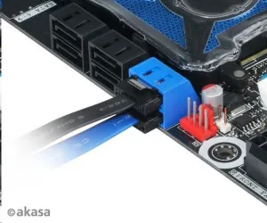 AKASA Super tenký dátový kábel SATA3 pre HDD, SSD a optické mechaniky, modrý, 50 cm