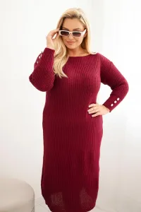 Legínovo Dámske svetríkové šaty Plus Size s mohérom sivé Farba: Khaki, Veľkosť: UNI