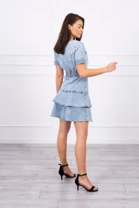 Legínovo Džínsové šaty so strečom so zipsovým výstrihom S/M-L/XL Farba: Džínsová, Veľkosť: UNI