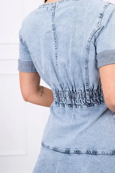 Legínovo Džínsové šaty so strečom so zipsovým výstrihom S/M-L/XL Farba: Džínsová, Veľkosť: UNI