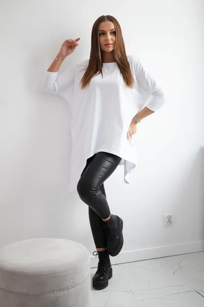 Legínovo Biela oversized blúzka Farba: Modrá, Veľkosť: UNI
