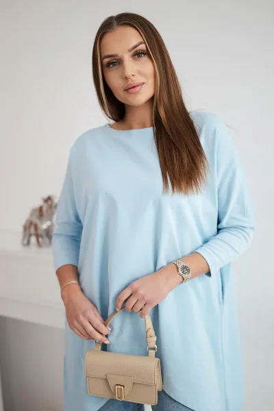 Legínovo Biela oversized blúzka Farba: Modrá, Veľkosť: UNI