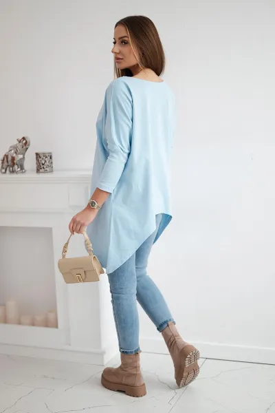 Legínovo Biela oversized blúzka Farba: Modrá, Veľkosť: UNI